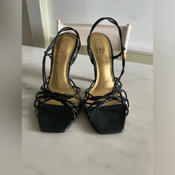 Report Signature leather cowhide strappy sandals curved heel 8.5 - Picture 3 of 8